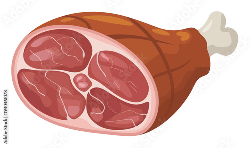 A Deliciously Rendered Ham Hock with Bone, Ready for Cooking