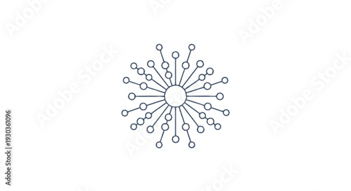 Abstract radial network of connected nodes and lines.