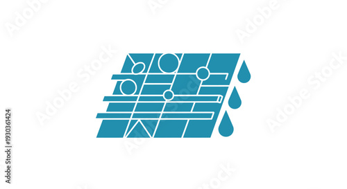 Abstract representation of a waterproof material structure.
