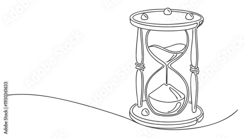 Elegant hourglass with flowing sand