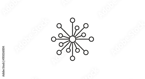 Abstract starburst pattern with connected nodes and lines.