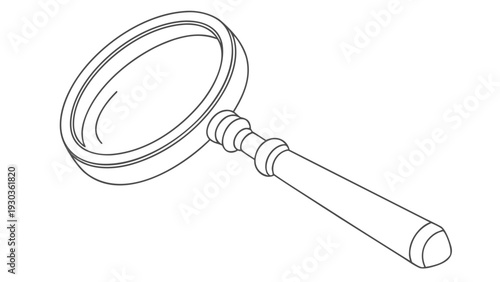 Magnifying glass icon in modern line art style