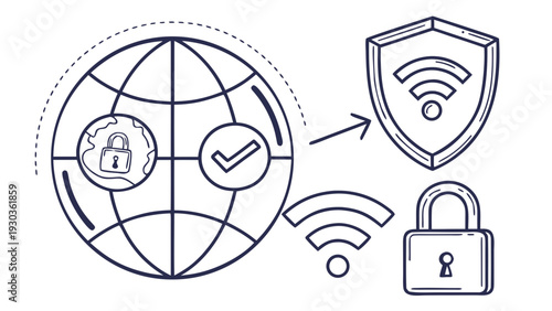 Secure global network with WiFi and protection