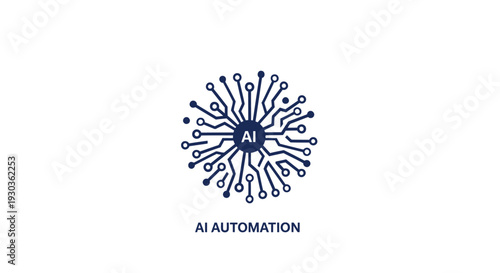 AI Automation Circuit Board Brain Neural Network Concept.