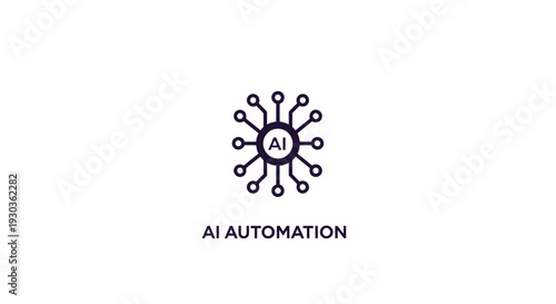 AI Automation Concept Icon with Network Connections.