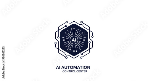 AI Automation Control Center Hexagonal Network Icon.