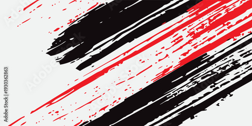 Car stickers with red and black white brush stroke pattern, abstract banner, sporty lines, red and black white color combination, brush stroke pattern, grunge design, Eps 10.