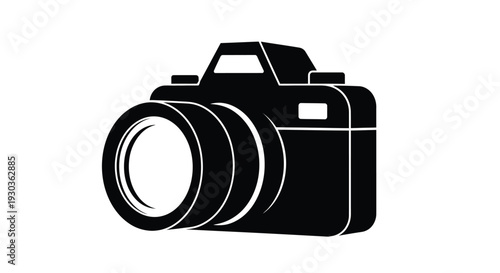 Black silhouette of a classic single lens reflex camera design