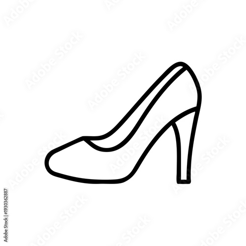 Stylish high heel shoe in minimalist line design  