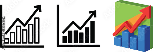 Statistics icon. Data analytics symbol. Business and finance vector illustration. Graph and trend pictogram. Financial growth sign. Investment performance and market research concept isolated.
