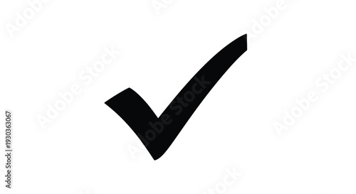 Simple black check mark icon isolated on a white background