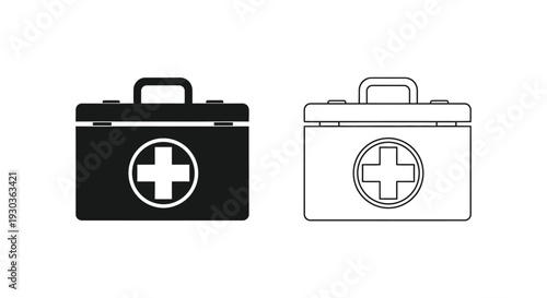Two medical cases displayed one black one white with a plus symbol
