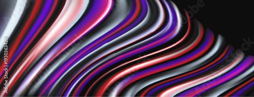 Abstract flowing ribbons, vibrant colors, dynamic composition. Smooth curves create visual rhythm, modern aesthetic.