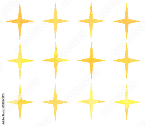 キラキラスターのイラストアイコンセット