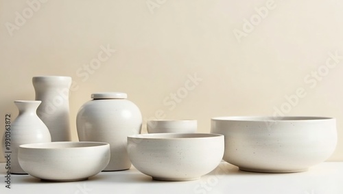 Wallpaper Mural Collection of Handmade Ceramic Pottery Vases and Bowls. Torontodigital.ca