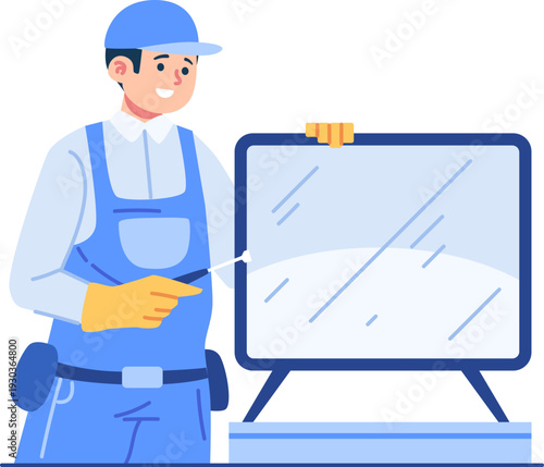 tv technician character illustration
