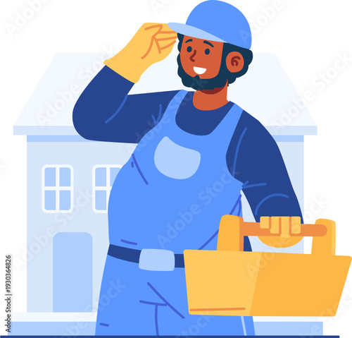home technician character illustration