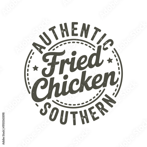 Authentic southern fried chicken logo design concept