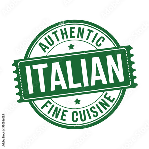 Authentic italian fine cuisine restaurant logo or stamp