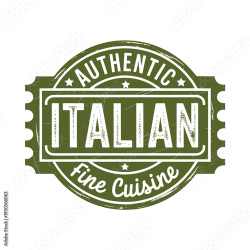 Authentic italian fine cuisine restaurant logo badge