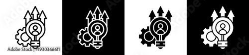 Professional Development Icon In Flat Version On Black And White Background