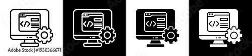 Software Icon In Flat Version On Black And White Background