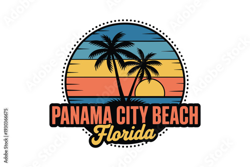 Panama city beach florida tropical sunset palm trees vacation destination