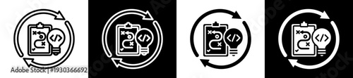 Planning Icon In Flat Version On Black And White Background
