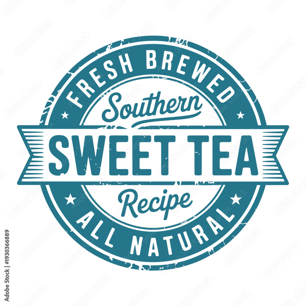 Obraz premium Fresh brewed southern sweet tea all natural recipe logo