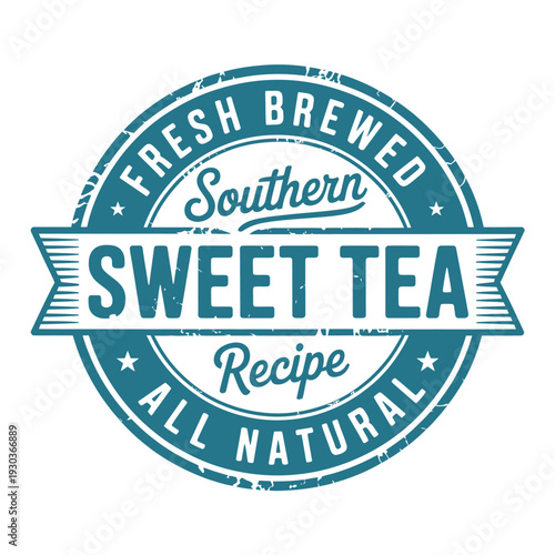 Fresh brewed southern sweet tea all natural recipe logo