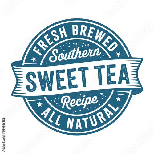 Fresh brewed all natural southern sweet tea recipe logo