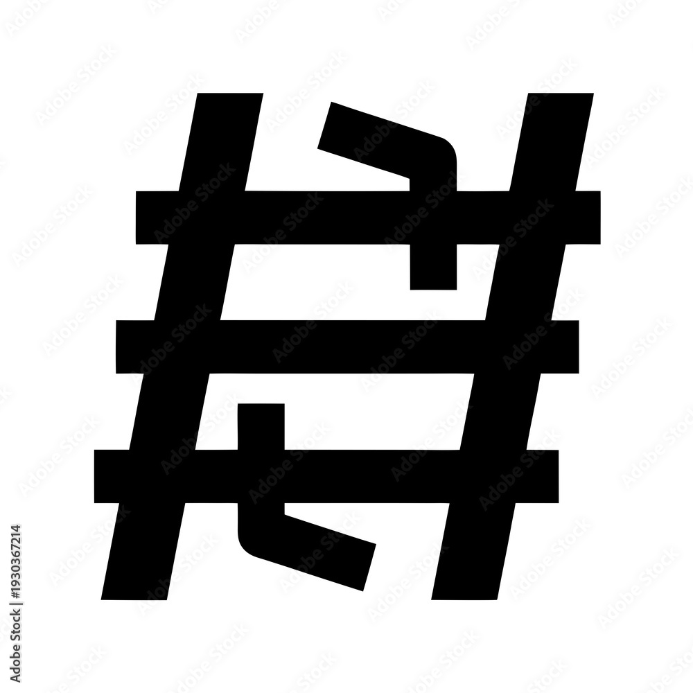 Obraz premium A black symbol on a white background