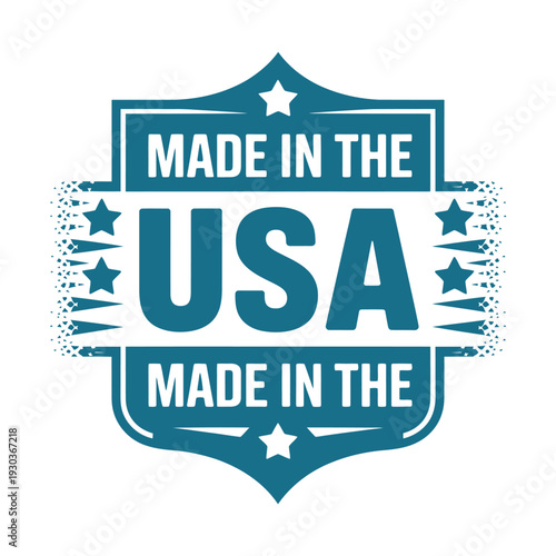 Made in the usa badge or seal with stars