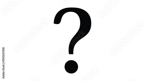 Black question mark on white background