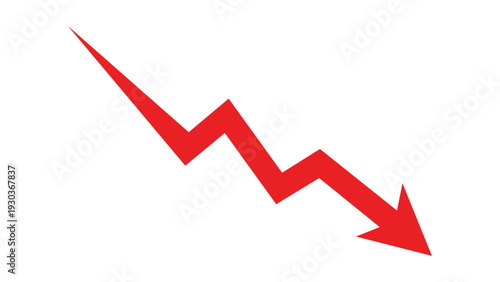 Red arrow graph trending downward