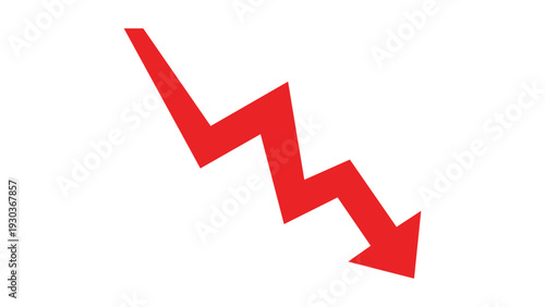 Red arrow graph trending downward