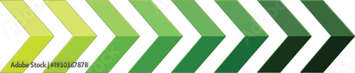 Green Gradient Arrow Progression Set with Modern Chevron Directional Indicators for Growth and Forward Movement Design