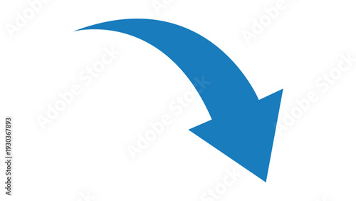 Blue Curved Arrow Pointing Down
