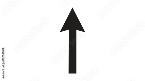 Black arrow pointing upwards on white background