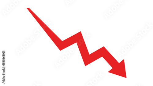 Red arrow graph trending downwards