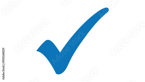 Blue Checkmark Symbol on White Background