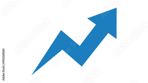 Blue arrow graph pointing upwards