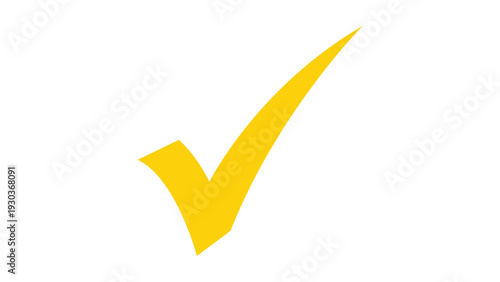 Yellow checkmark on white background