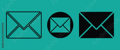 Mail icon set.  stylish electronic mail icons.  colorful envelope icon symbol. Send a message sign. Received message. Email sign