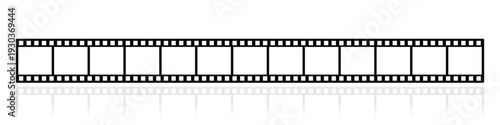 Film strip icon vector with shadow. Strip icon used for videography elements, cinema reel. vector illustration