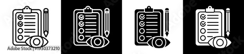 Quality Control Icon In Flat Version On Black And White Background
