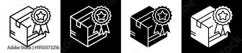 Quality Product Icon In Flat Version On Black And White Background