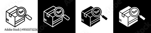 Packagepackage Icon In Flat Version On Black And White Background