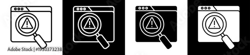 Research Icon In Flat Version On Black And White Background