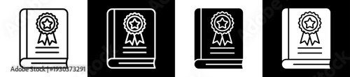 Quality Icon In Flat Version On Black And White Background